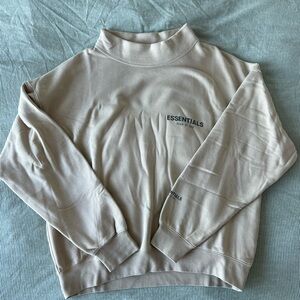 Essentials Beige Mockneck Sweatshirt